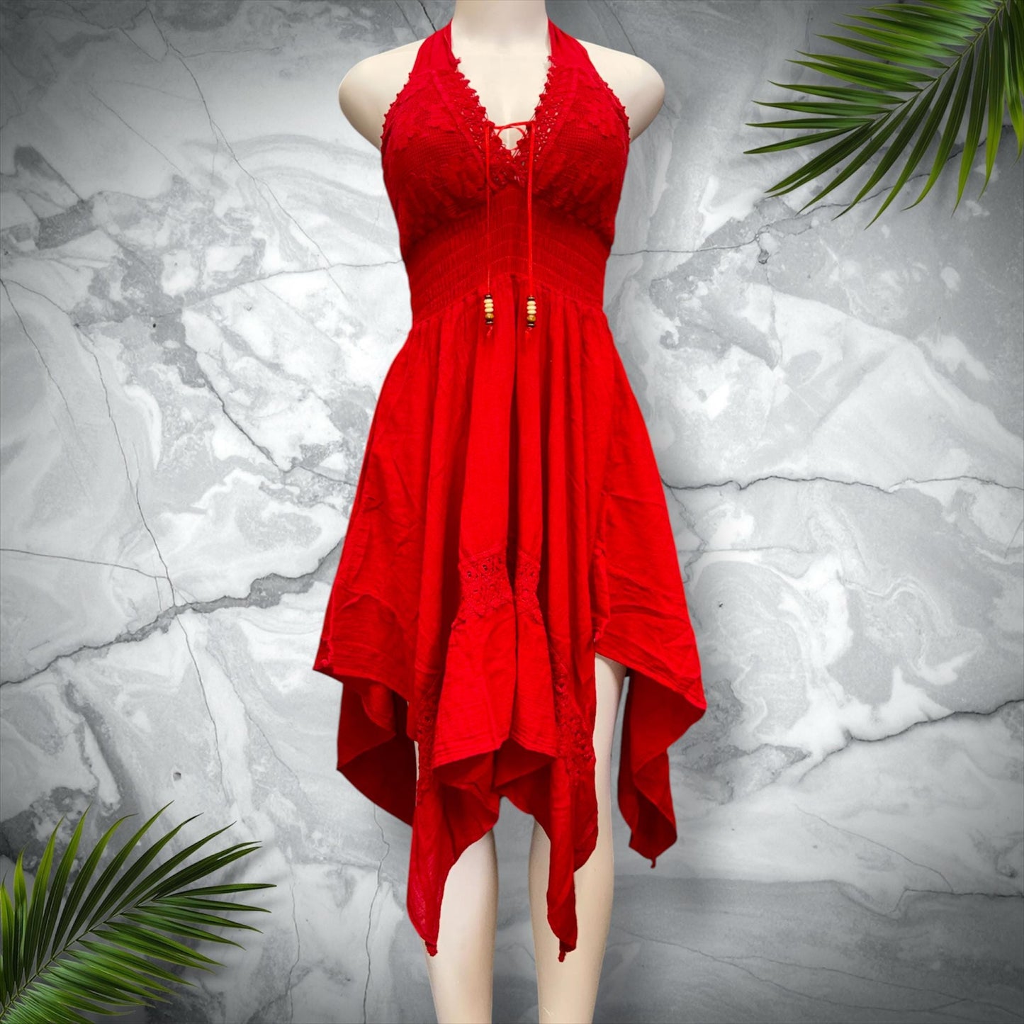 Vestido de verano bohemio 'Puntas Dress' hecho a mano con organic algodón peruano, estilo occidental, talla única (S-M-L) ENVÍO GRATIS
