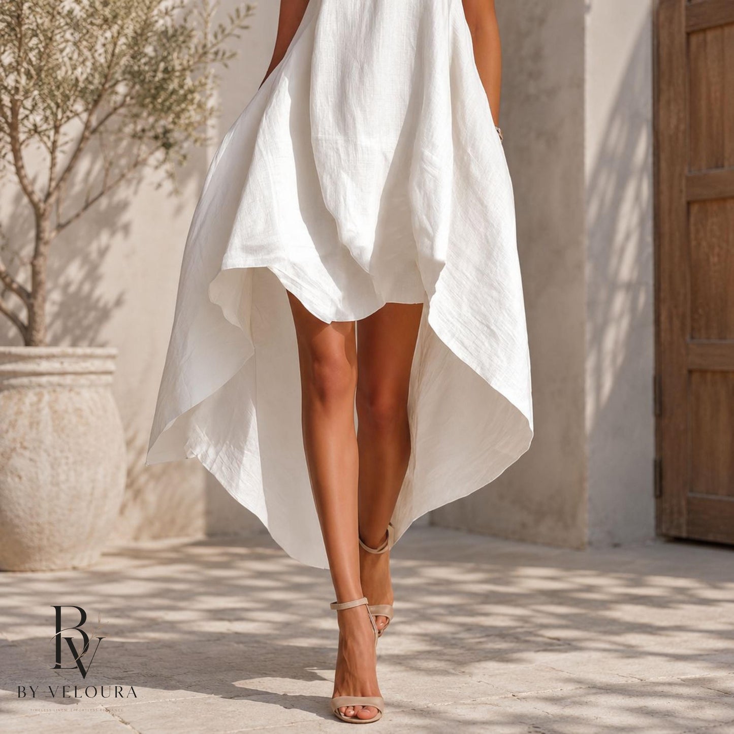 Women's High Low Summer Dress, Sleeveless Flowy Resort Wear Vacation Dress