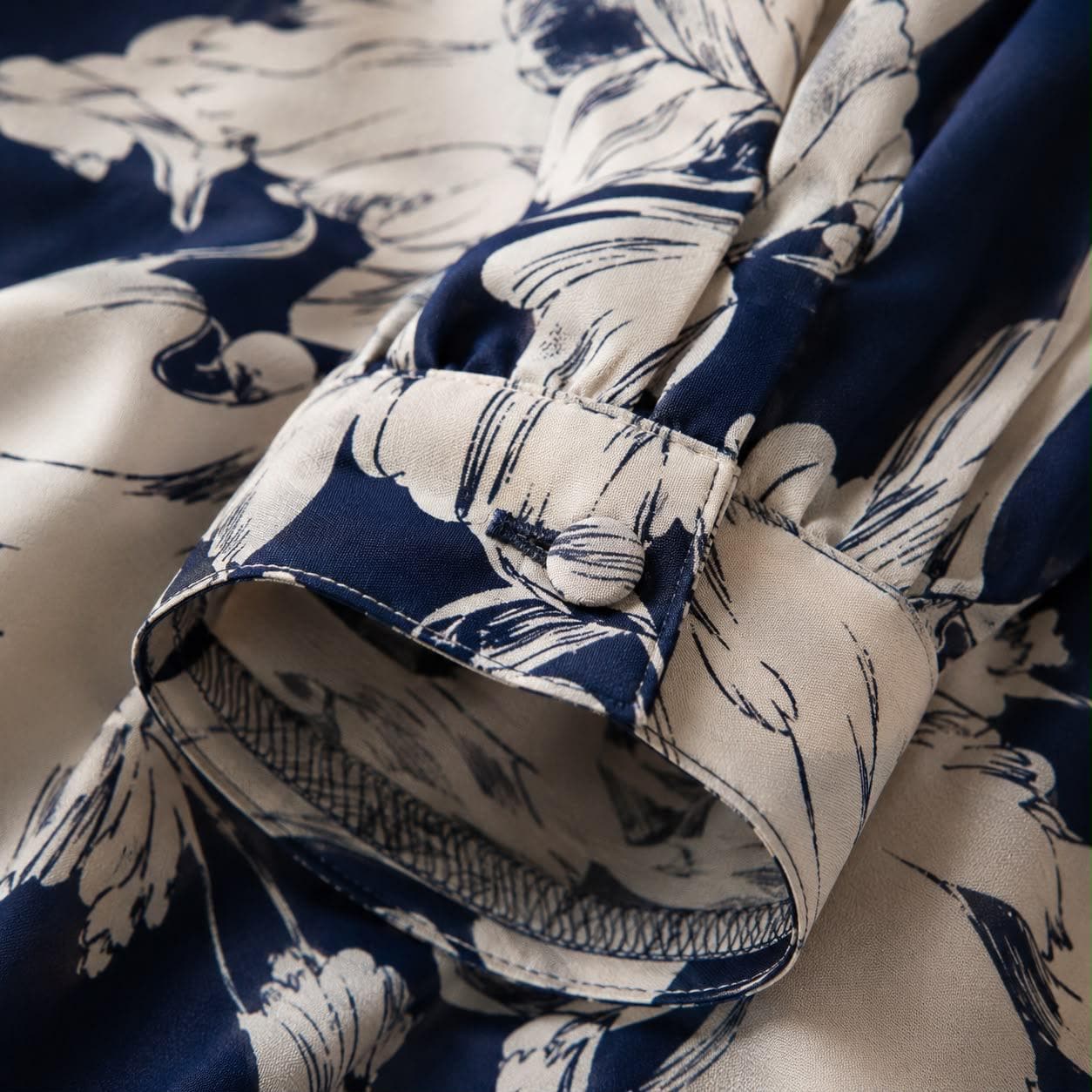 Navy Floral Midi Dress, Women's V Neck A Line Dress, Elegant Printed Dress, Short Sleeve Summer Dress, Wedding Guest Outfit